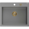 Mexen Elix, 1-komorový granitový drez 600 x 500 mm, sivý, zlatý sifón - 6525601005-71-G Mexen Elix, 1-komorový granitový drez 600 x 500 mm, sivý, zlatý sifón - 6525601005-71-G