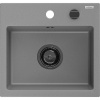 Mexen Milo granitový drezu 1-komorový 435 x 410 mm, sivý, čierny sifón - 6505441000-71-B Mexen Milo granitový drezu 1-komorový 435 x 410 mm, sivý, čierny sifón - 6505441000-71-B