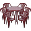Záhradný nábytok - Plastová súprava 6 + 1 Stoličky Záhradný stôl Bordo Záhradný nábytok - Plastová súprava 6 + 1 Stoličky Záhradný stôl Bordo