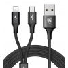 Kábel BASEUS RAPID SERIES 2in1 MICRO USB + LIGHTNING 3A 1,2m - čierny Kábel BASEUS RAPID SERIES 2in1 MICRO USB + LIGHTNING 3A 1,2m - čierny