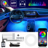 LED pásik so svetlovodivým vláknom do auta, RGB osvetlenie, Bluetooth, sada 6 m LED pásik so svetlovodivým vláknom do auta, RGB osvetlenie, Bluetooth, sada 6 m