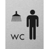 Štítok na dvere strieb.mat. 7x9cm Picto / WC + SPRCHY muži Strieborná Štítok na dvere strieb.mat. 7x9cm Picto / WC + SPRCHY muži Strieborná