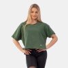 NEBBIA Dámske tričko The Minimalist Crop Top Dark Green M/L NEBBIA Dámske tričko The Minimalist Crop Top Dark Green M/L