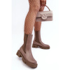 Béžové kožené čižmy pre dámy, 2693/230 BROWN__28240-36 Béžové kožené čižmy pre dámy, 2693/230 BROWN__28240-36
