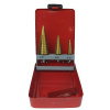 Strend pro SS421 Sada vrták, 4-12, 4-20, 4-32 mm, TiN, HSS 4241, stupňovitý, rovný, do kovu Strend pro SS421 Sada vrták, 4-12, 4-20, 4-32 mm, TiN, HSS 4241, stupňovitý, rovný, do kovu