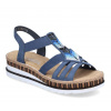 Dámske modré sandále s gorálkami Rieker Dámske modré sandále s gorálkami Rieker