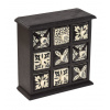 Sanu Babu Čierna drevená skrinka s 9 keramickými šuplíkmi, ručne maľovaná, 24x10x24cm (3A) Sanu Babu Čierna drevená skrinka s 9 keramickými šuplíkmi, ručne maľovaná, 24x10x24cm (3A)