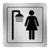 Nálepka sprchy ženy strieborná štruktúrovaná 8 x 8 cm Nálepka sprchy ženy strieborná štruktúrovaná 8 x 8 cm