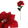 Autronic Vianočné ruže - umelá rezaná s listami, červený kvet UKK390 RED Autronic Vianočné ruže - umelá rezaná s listami, červený kvet UKK390 RED