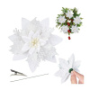 Biely brokátový kvet na stromček, WOZ04B Biely brokátový kvet na stromček, WOZ04B