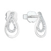 Strieborné náušnice pecka so zirkónmi slza v bielej farbe 881002.1 Strieborné náušnice pecka so zirkónmi slza v bielej farbe 881002.1