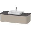 DURAVIT Happy D.2 Plus závesná skrinka pod umývadlo pod dosku (umývadlo v strede), 1 zásuvka, 1300 x 550 x 354 mm, taupe matná lakovaná, HP4942M6060 DURAVIT Happy D.2 Plus závesná skrinka pod umývadlo pod dosku (umývadlo v strede), 1 zásuvka, 1300 x 550 x 354 mm, taupe matná lakovaná, HP4942M6060