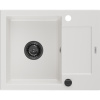Mexen Enzo jednokomorový žulový drez s odkvapkávačom 576 x 465 mm, biely, čierny sifón - 6506571005-20-B Mexen Enzo jednokomorový žulový drez s odkvapkávačom 576 x 465 mm, biely, čierny sifón - 6506571005-20-B