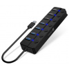 CONNECT IT Mighty Switch 2 USB-A hub, (4xUSB-A 3.0, 3xUSB-A 2.0), externí, ČERNÝ CHU-5410-BK Connect IT CONNECT IT Mighty Switch 2 USB-A hub, (4xUSB-A 3.0, 3xUSB-A 2.0), externí, ČERNÝ CHU-5410-BK Connect IT