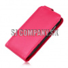 Kožený obal Samsung Galaxy S III Mini – Flip Card – tmavo-ružová