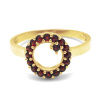 Stříbrný prsten s českým granátem Rity - 53, Zlacení Stříbrný prsten s českým granátem Rity - 53, Zlacení