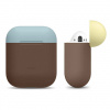 Elago Airpods Silicone Duo Case - Dark Brown/Blue,Yellow Elago Airpods Silicone Duo Case - Dark Brown/Blue,Yellow