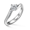 Freya Side Stones | Zásnubný prsteň so stredovým kameňom 0.500ct, biele zlato, s diamantmi 55