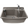 Drezové umývadlo s kuchynskou batériou šedé. Drezové umývadlo s kuchynskou batériou šedé.