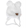 Zimná pletená čiapka Teddy Bear na zaväzovanie, biela/smotanová Zimná pletená čiapka Teddy Bear na zaväzovanie, biela/smotanová