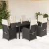 Zostava záhradného nábytku z umelého ratanu VidaXL, čierna, 7-dielna Zostava záhradného nábytku z umelého ratanu VidaXL, čierna, 7-dielna