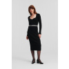 ŠATY KARL LAGERFELD LSLV LOGO KNIT DRESS BLACK ŠATY KARL LAGERFELD LSLV LOGO KNIT DRESS BLACK