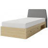 MB Študentská posteľ 90x200cm s úložným priestorom Rudy-dub olejovaný/šedá MB Študentská posteľ 90x200cm s úložným priestorom Rudy-dub olejovaný/šedá
