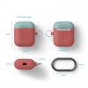 Elago Airpods Silicone Duo Hang Case - Italian Rose/ Coral Blue, Yellow Elago Airpods Silicone Duo Hang Case - Italian Rose/ Coral Blue, Yellow