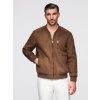 Ombre Men's imitation suede bomber jacket - brown čierna | biela | hnedá XXL Ombre 5907064511037 Ombre Men's imitation suede bomber jacket - brown čierna | biela | hnedá XXL Ombre 5907064511037