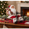 Dekorácia MagicHome Vianoce, Santa na sánkach, červený, 46 cm Dekorácia MagicHome Vianoce, Santa na sánkach, červený, 46 cm