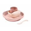 BÉABA Beaba Jedálenská sada silikónová 4-dielna Cotton Candy BÉABA Beaba Jedálenská sada silikónová 4-dielna Cotton Candy
