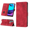 Peňaženkové kožené puzdro Skin Feel Embossed na Motorola Moto E20 / E30 / E40 - Červená Peňaženkové kožené puzdro Skin Feel Embossed na Motorola Moto E20 / E30 / E40 - Červená