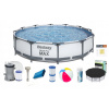 Okrúhly bazén s rámom Bestway 305 x 305 cm (Bazén Bestway Steel Pro MAX 305x76cm 15 v 1 s rámom, krytom, dnom a čerpadlom) Okrúhly bazén s rámom Bestway 305 x 305 cm (Bazén Bestway Steel Pro MAX 305x76cm 15 v 1 s rámom, krytom, dnom a čerpadlom)
