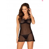 Dámska súprava Obsessive čierne (Joylace babydoll) S Dámska súprava Obsessive čierne (Joylace babydoll) S