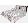 Romantický prehoz na posteľ v šedej farbe s nádhernými ružovými kvetinami rôznych druhov Šírka: 200 cm | Dĺžka: 220 cm