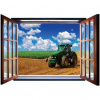 Fototapeta - FT5561 - Okno - traktor na poli 201cm x 145cm - Vliesová fototapeta Fototapeta - FT5561 - Okno - traktor na poli 201cm x 145cm - Vliesová fototapeta