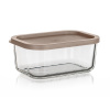 Dóza WAVE obdĺžniková 0,7 l 16x11x7cm skl. + plastové viečko LATTE Dóza WAVE obdĺžniková 0,7 l 16x11x7cm skl. + plastové viečko LATTE