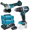 Makita DLX2179TJ1 Aku Sada DGA504Z + DHP484Z + 2x Aku BL1850B v Makpac kufri Makita DLX2179TJ1 Aku Sada DGA504Z + DHP484Z + 2x Aku BL1850B v Makpac kufri