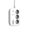Tellur WiFi Smart Power Strip, 3x zásuvka, 2x USB 2,4A, 1x USB QC18W, 1x USB-C PD30W, 2 m, biela Tellur WiFi Smart Power Strip, 3x zásuvka, 2x USB 2,4A, 1x USB QC18W, 1x USB-C PD30W, 2 m, biela