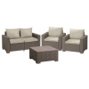 KETER Záhradný set California set stôl + 2 kreslá + dvojsedadlová pohovka cappuccino PE610049 KETER Záhradný set California set stôl + 2 kreslá + dvojsedadlová pohovka cappuccino PE610049