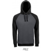 SOL´S SEATTLE / Unisex 2-farebná raglánová mikina s kapucňou - charcoal melange/black XXXL SOL´S SEATTLE / Unisex 2-farebná raglánová mikina s kapucňou - charcoal melange/black XXXL
