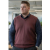 Pletená hladká vesta P2037BB bordová 3XL-6XL 4XL Pletená hladká vesta P2037BB bordová 3XL-6XL 4XL