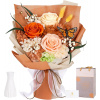 Mamamiko Večná luxusná kytica z pravých ruží a hortenzií s vázou – teplé krémovo-oranžové ladenie Mamamiko Večná luxusná kytica z pravých ruží a hortenzií s vázou – teplé krémovo-oranžové ladenie