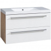 EBS Pure Skrinka s umývadlom 101 cm, biela/dub 1 set EBS Pure Skrinka s umývadlom 101 cm, biela/dub 1 set
