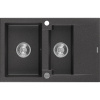 Mexen Gaspar granitový drez 1,5-komorový s odkvapkávačom 737 x 475 mm, čierny škvrnitý, sifón chróm - 6507731505-76 Mexen Gaspar granitový drez 1,5-komorový s odkvapkávačom 737 x 475 mm, čierny škvrnitý, sifón chróm - 6507731505-76