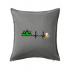 EKG z hôr na pivo - Vankúš 50x50 - 50x50 - Vrátane výplne ( Tmavosivý melír ) EKG z hôr na pivo - Vankúš 50x50 - 50x50 - Vrátane výplne ( Tmavosivý melír )