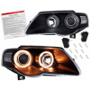 Predné svetlo Volkswagen Passat B6 2005-2010 čierne s krúžkami angel eyes Predné svetlo Volkswagen Passat B6 2005-2010 čierne s krúžkami angel eyes