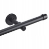 Jednoduchá čierna záclonová tyč nerezová oceľ 160 cm, priemer 20 mm Jednoduchá čierna záclonová tyč nerezová oceľ 160 cm, priemer 20 mm