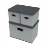 HomeLife Úložný box s vekom súprava 3 ks - sivá - 5103 HomeLife Úložný box s vekom súprava 3 ks - sivá - 5103