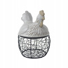 Nádoba na vajcia sliepka - kovový košík s keramickým vekom X7978 Nádoba na vajcia sliepka - kovový košík s keramickým vekom X7978